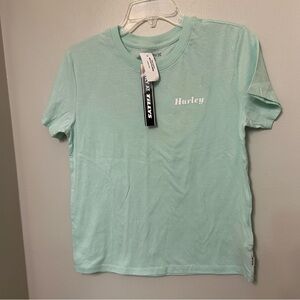 Hurley Women's Short Sleeve T-Shirt Graphic Print Teal Blue New With Tags Small